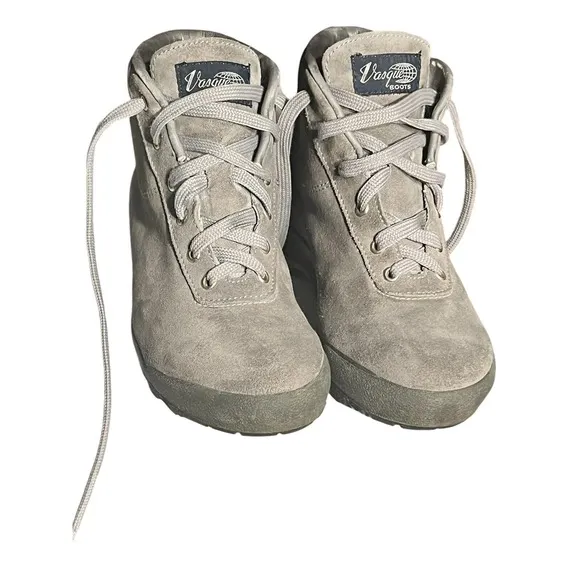 Vasque Skywalk Leather Hiking Boots Women 8 M Grey 7548 Suede Made In Italy