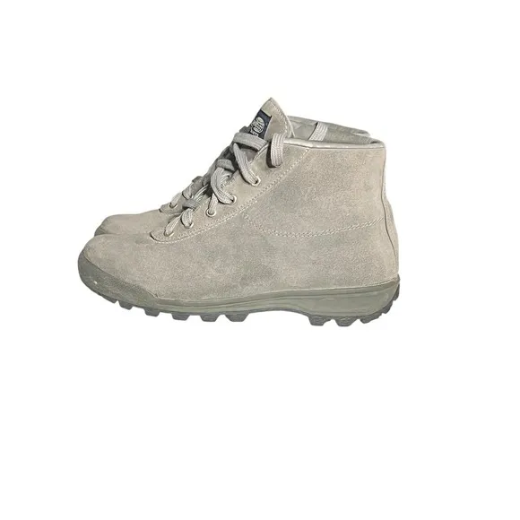 Vasque Skywalk Leather Hiking Boots Women 8 M Grey 7548 Suede Made In Italy