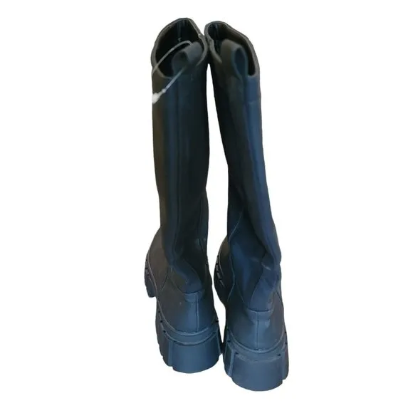 Veronia Black Tall Shaft Combat Boots Woman's Size 10 JJ3001