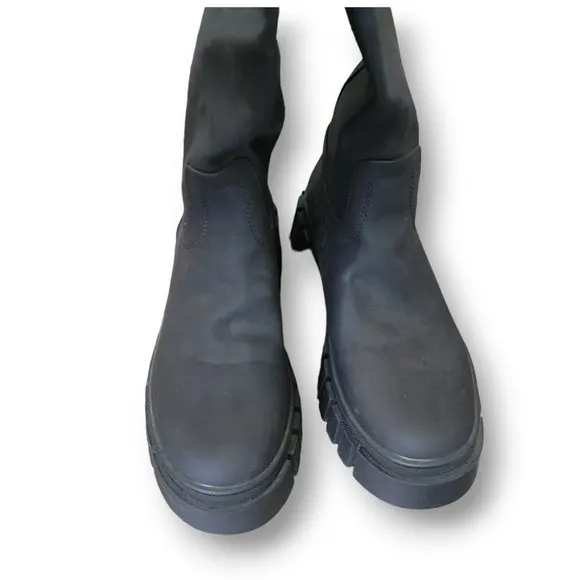 Veronia Black Tall Shaft Combat Boots Woman's Size 10 JJ3001