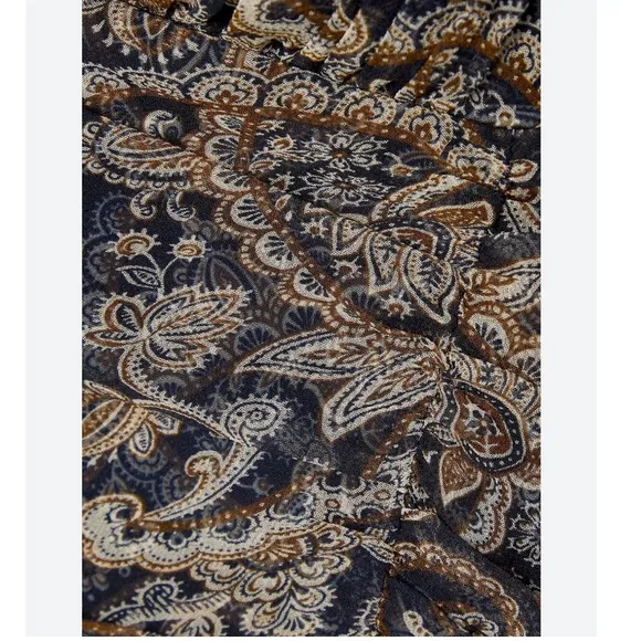 VERONICA BEARD Sazan Paisley Floral Long Sleeve Handkerchief Hem Midi Dress Sz 2