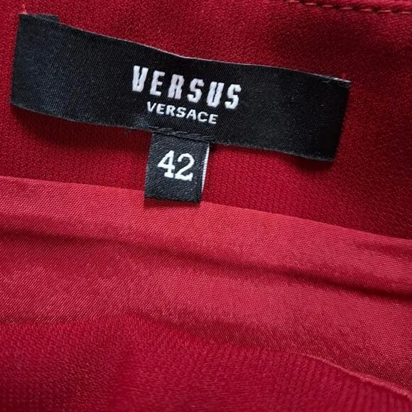 Versus Versace Asymmetric Mini Skirt in Red Polyester