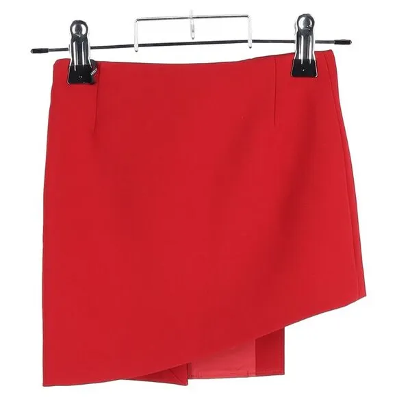 Versus Versace Asymmetric Mini Skirt in Red Polyester