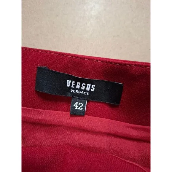 Versus Versace Asymmetric Mini Skirt in Red Polyester