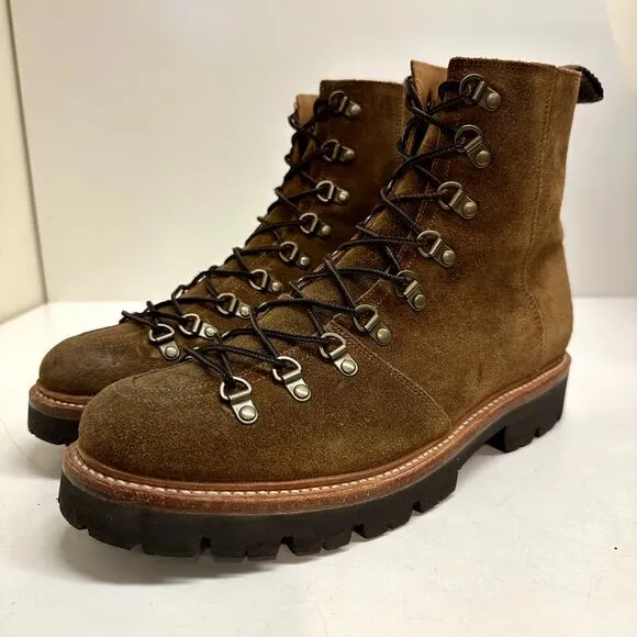VERY GOOD Grenson Brady Brushed Brown Suede Hiking Boots UK 8.5 / US 9.5