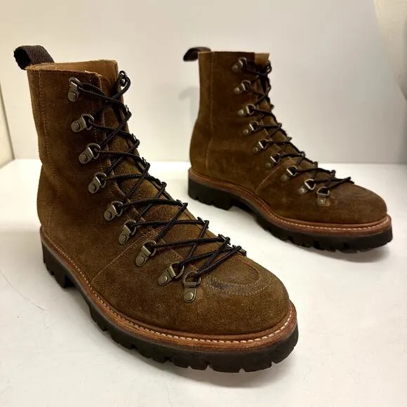VERY GOOD Grenson Brady Brushed Brown Suede Hiking Boots UK 8.5 / US 9.5