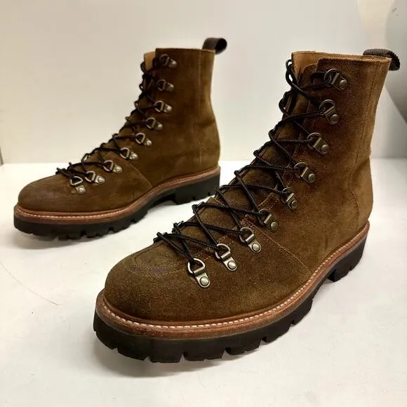 VERY GOOD Grenson Brady Brushed Brown Suede Hiking Boots UK 8.5 / US 9.5