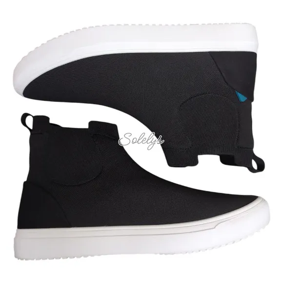 Vessi Uptown Chelsea Black White Dyma-Tex Waterproof Sneaker Boot Womens 9