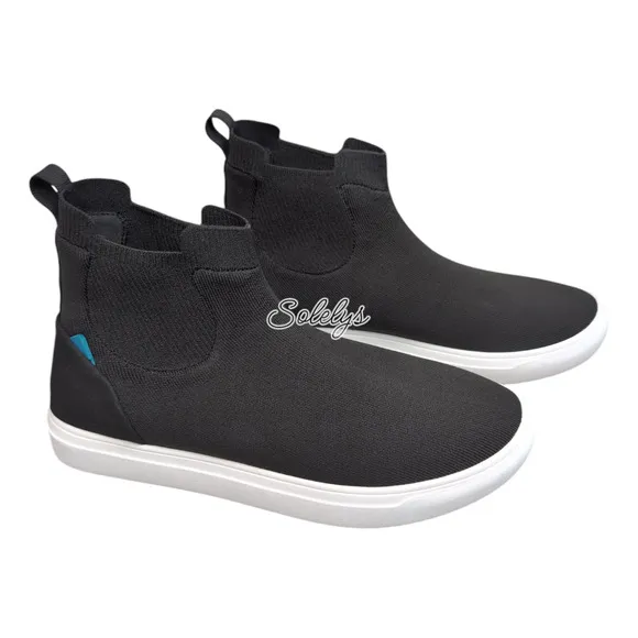 Vessi Uptown Chelsea Black White Dyma-Tex Waterproof Sneaker Boot Womens 9