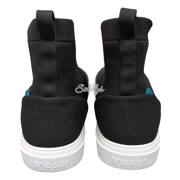 Vessi Uptown Chelsea Black White Dyma-Tex Waterproof Sneaker Boot Womens 9
