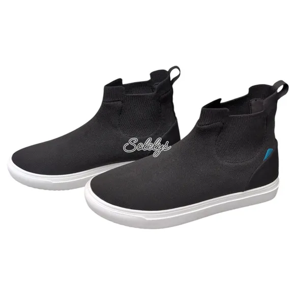 Vessi Uptown Chelsea Black White Dyma-Tex Waterproof Sneaker Boot Womens 9