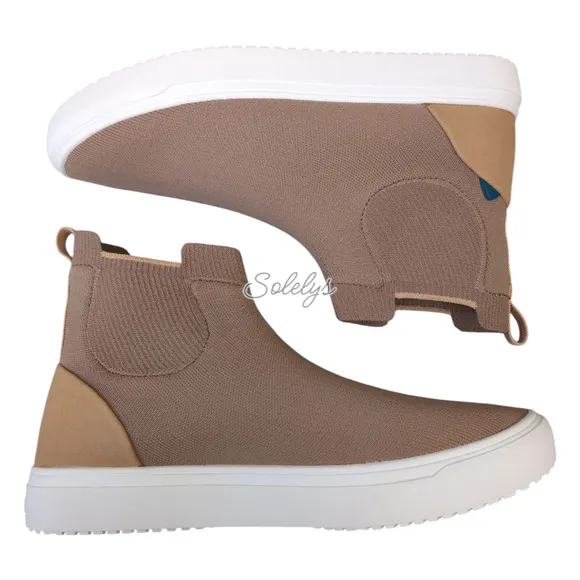 Vessi Uptown Chelsea Teak Tan Waterproof Dyma-Tex Knit Sneaker Boot Womens 8.5