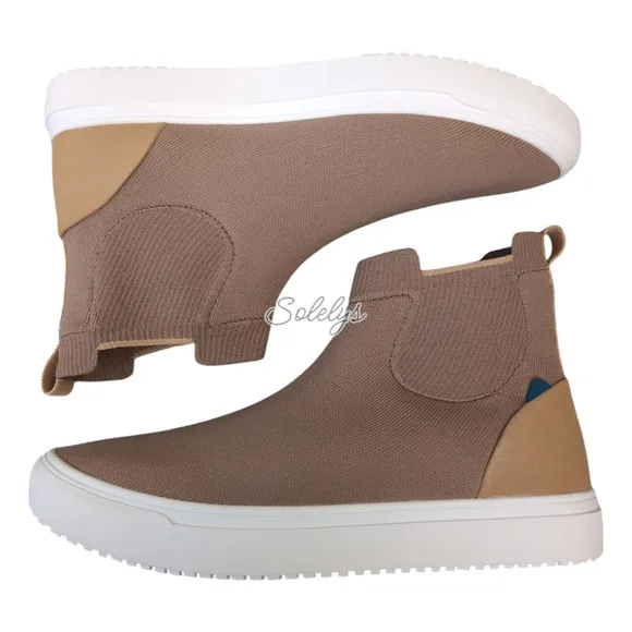 Vessi Uptown Chelsea Teak Tan Waterproof Dyma-Tex Knit Sneaker Boot Womens 8.5