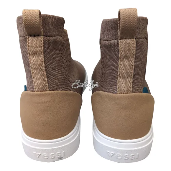 Vessi Uptown Chelsea Teak Tan Waterproof Dyma-Tex Knit Sneaker Boot Womens 8.5