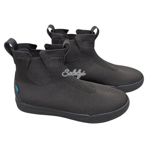 Vessi Weekend Chelsea Asphalt Black on Black DymaTex Knit Waterproof Boot Men 10