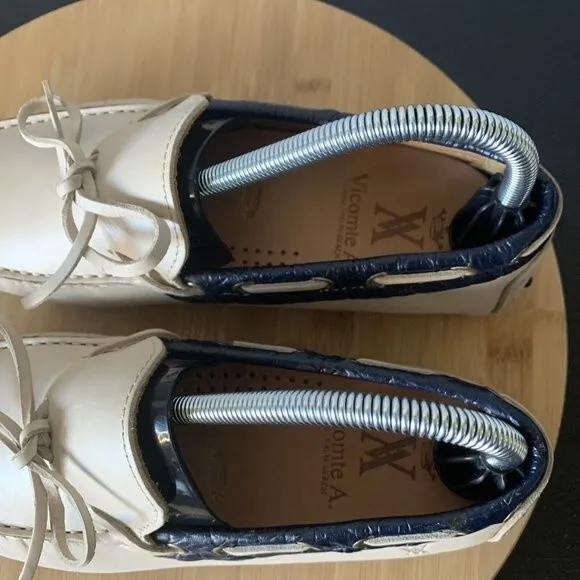 Vicomte A. Paris - palm Beach Leather Mocassin Creme Eur 39 men’s size 7 shoe