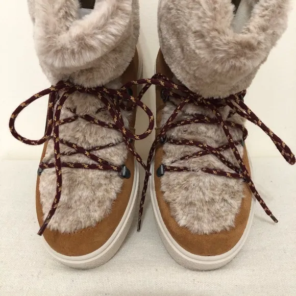Victoria Camel Suede Leather Boots