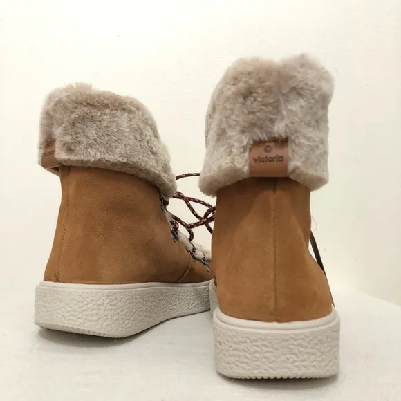 Victoria Camel Suede Leather Boots