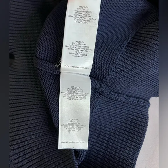 VICTORIA VICTORIA BECKHAM RUFFLE TRIMMED RIBBED KNIT SWEATER‎ Sz 8