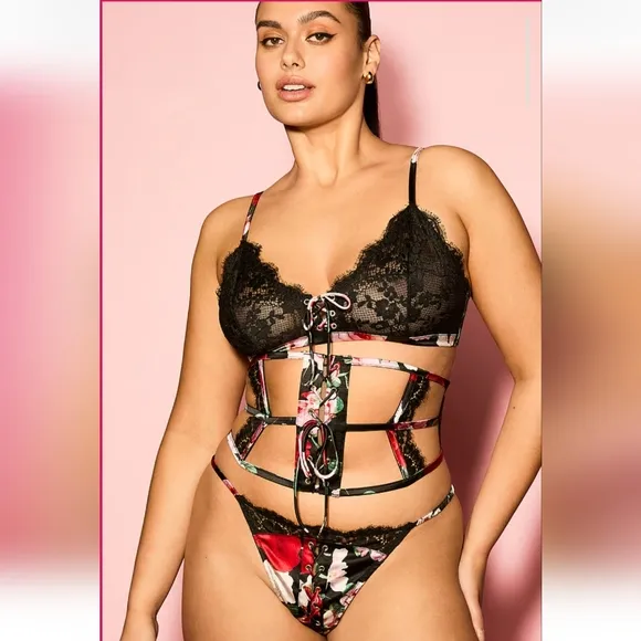 Victoria's secret luxe stretch silk VERY SEXY Atelier Caged Corset waist cincher