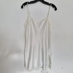 Victoria's Secret Pink Ivory White Floral Lace Silky Tank Cami Slip Dress Medium