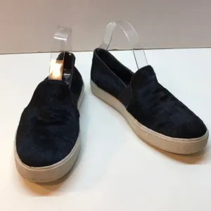 VINCE Black Leather w/ Real Fur SlipOn Shoes Size7
