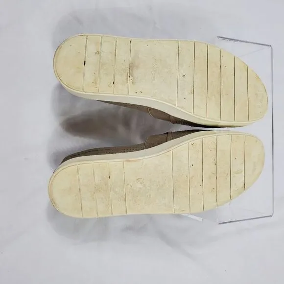 Vince Blair Perforated Leather Slip-on Sneakers in Beige - Size 8.5