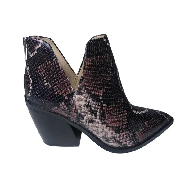Vince Camuto VC-Gigietta Mauve Multitricolor Snake Skin Boots Size 8M