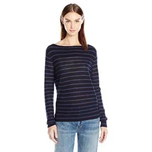 Vince Cashmere Striped Pattern Boat Neck Pullover Sweater Size XS