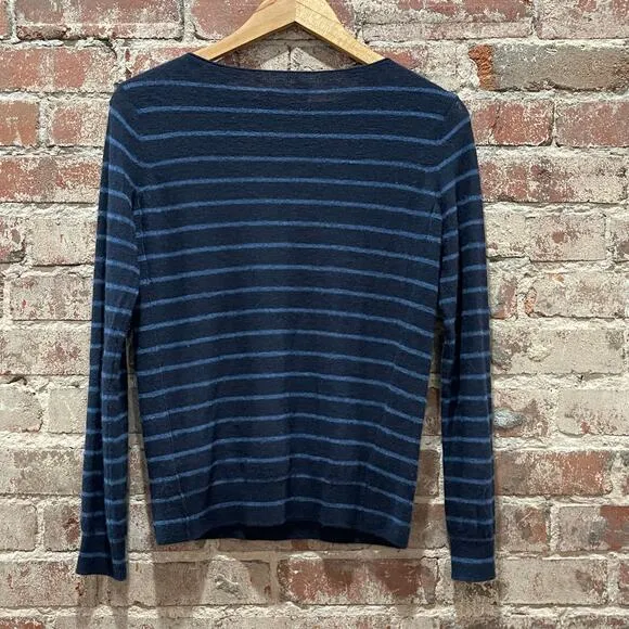 Vince Cashmere Striped Pattern Boat Neck Pullover Sweater Size XS