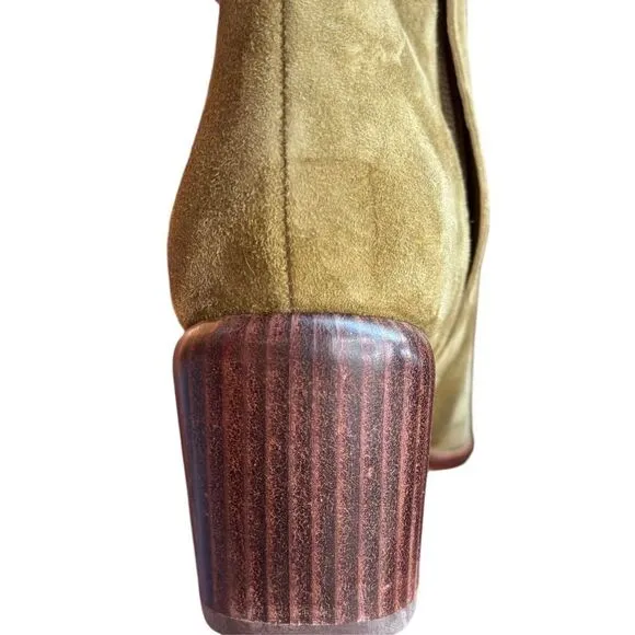 Vince Cypress Maggie Booties in Olive Green Suede NWOB Size 36 or US 6 Medium