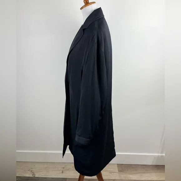Vince OVERSIZED LONG-LINE CREPE COAT IN NAVY Oversized Size Small Slightly Puff