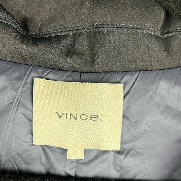 Vince OVERSIZED LONG-LINE CREPE COAT IN NAVY Oversized Size Small Slightly Puff