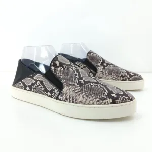Vince Women 9 Garvey Shoes Brown Snakeskin Embossed Leather Slip On NEW FLAW