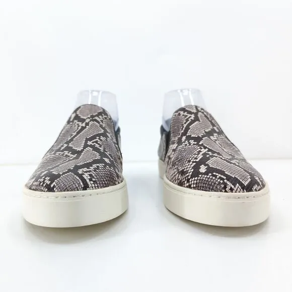 Vince Women 9 Garvey Shoes Brown Snakeskin Embossed Leather Slip On NEW FLAW