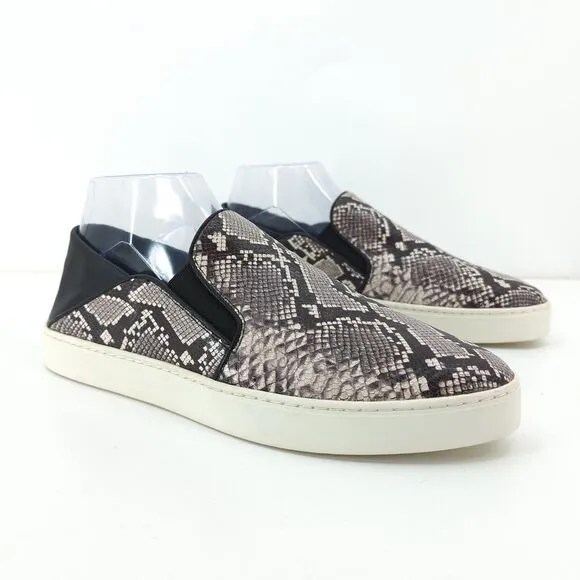 Vince Women 9 Garvey Shoes Brown Snakeskin Embossed Leather Slip On NEW FLAW