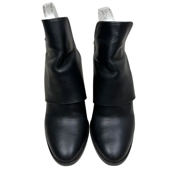 Vince Womens Booties Jody Leather Slingback‎ Block Heel Black 8.5M Made in Italy