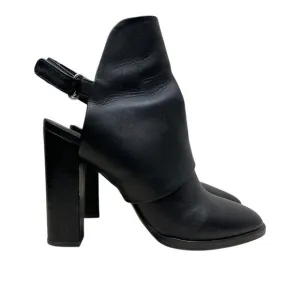 Vince Womens Booties Jody Leather Slingback‎ Block Heel Black 8.5M Made in Italy