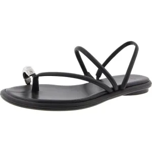 Vince Womens Lucila Black Leather Slip On Heel Strappy Sandals Shoes New