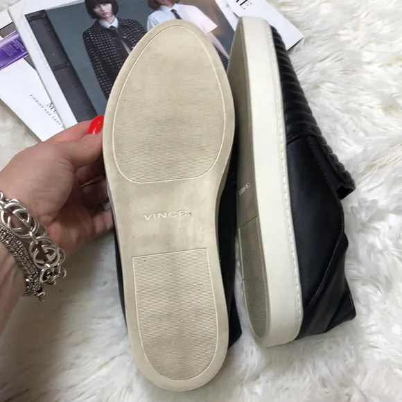 Vince women’s quilted Soft Nappa leather garvey sneakers