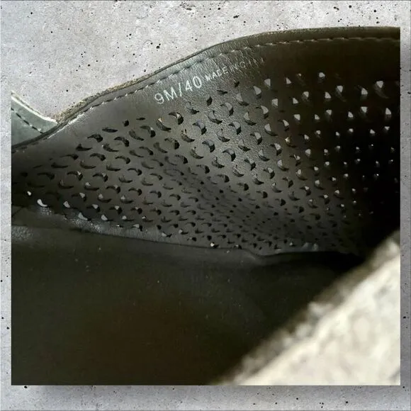 VINCE CAMUTO Paleta Dark Brown/Grey Perforated Nubuck Bootie | US Size 9 (S274)