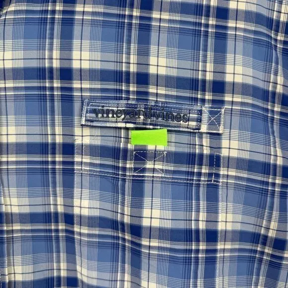 Vineyard‎ Vines Harbor Shirt Mens XL Blue Plaid Performance Vented Fishing Lot 2