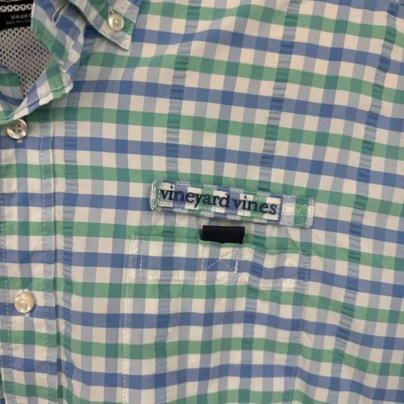 Vineyard‎ Vines Harbor Shirt Mens XL Blue Plaid Performance Vented Fishing Lot 2