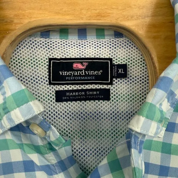 Vineyard‎ Vines Harbor Shirt Mens XL Blue Plaid Performance Vented Fishing Lot 2