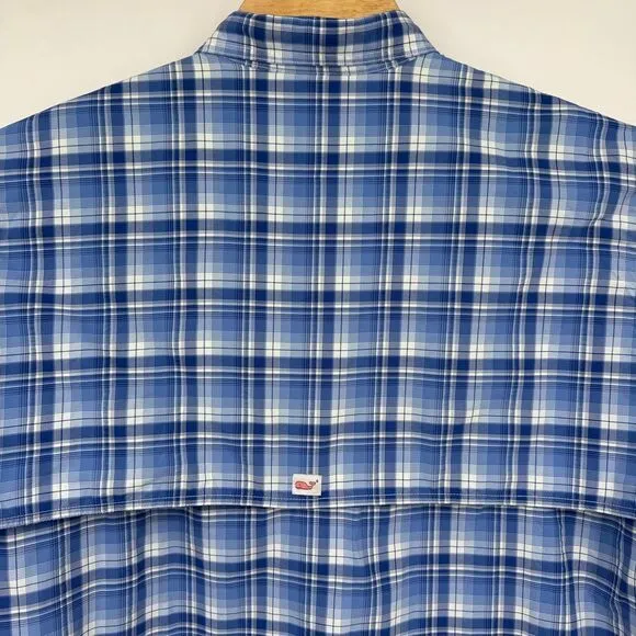Vineyard‎ Vines Harbor Shirt Mens XL Blue Plaid Performance Vented Fishing Lot 2