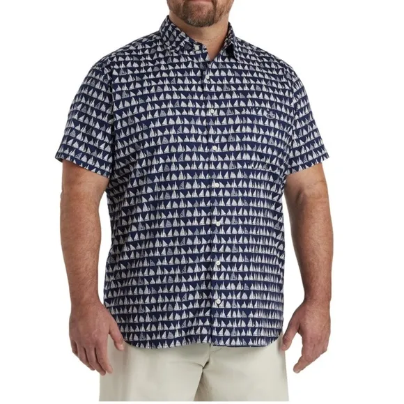 Vineyard Vines Mens Button Down Short Sleeve Boat Parade Nautical Navy - Blue NW