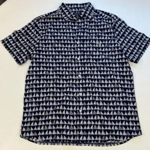 Vineyard Vines Mens Button Down Short Sleeve Boat Parade Nautical Navy - Blue NW