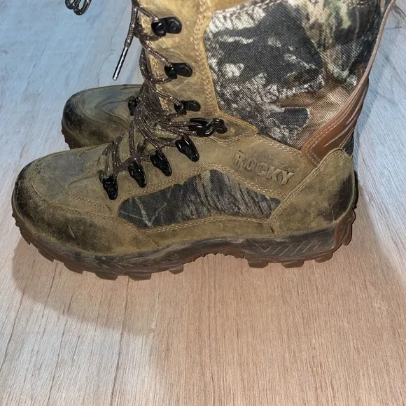 Vintage 05 Rocky Xtreme Stalker Light Camo Hunting Winter Hiking Boots Mens 12
