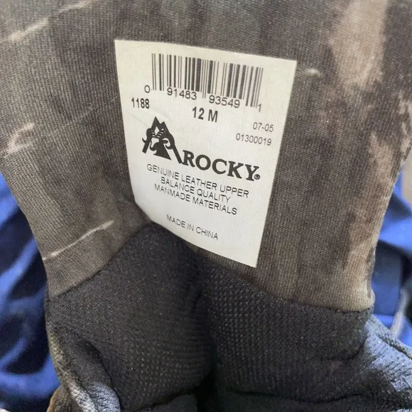 Vintage 05 Rocky Xtreme Stalker Light Camo Hunting Winter Hiking Boots Mens 12
