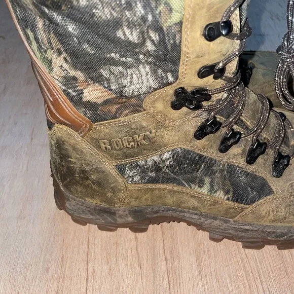 Vintage 05 Rocky Xtreme Stalker Light Camo Hunting Winter Hiking Boots Mens 12